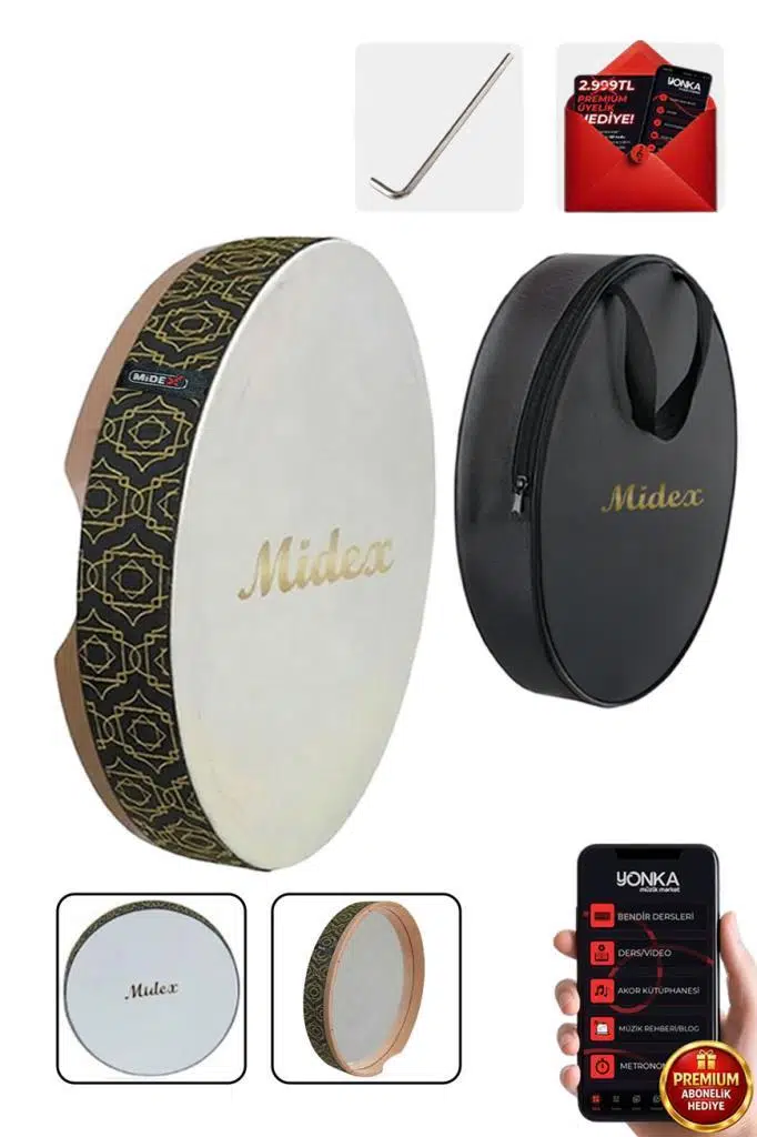 Midex BR-510 Kaliteli Bendir Def Akort Ayarlı EL Tutma Oyuklu Çantalı Midex BR-510 Kaliteli Bendir Def Akort Ayarlı EL Tutma Oyuklu Çantalı