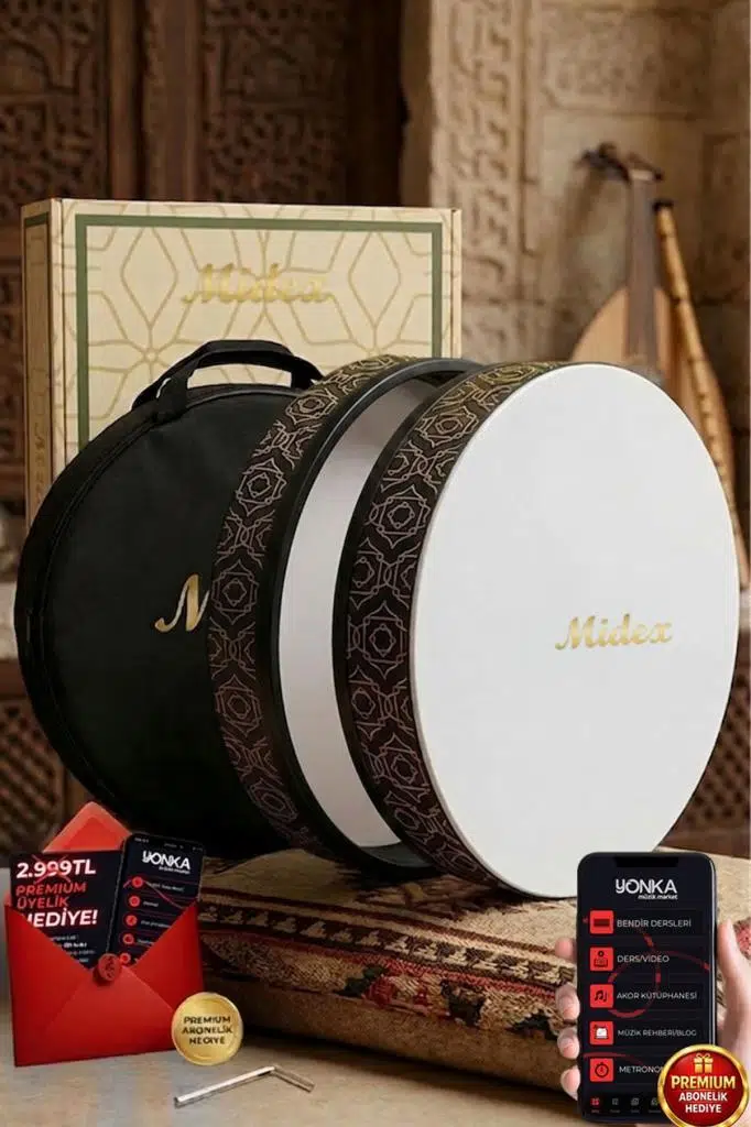 Midex BR-511 Kaliteli Bendir Def Akort Ayarlı EL Tutma Oyuklu Çantalı Midex BR-511 Kaliteli Bendir Def Akort Ayarlı EL Tutma Oyuklu Çantalı