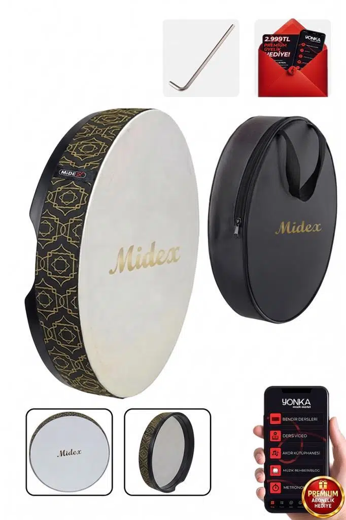 Midex BR-511 Kaliteli Bendir Def Akort Ayarlı EL Tutma Oyuklu Çantalı Midex BR-511 Kaliteli Bendir Def Akort Ayarlı EL Tutma Oyuklu Çantalı