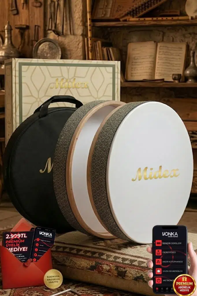 Midex BR-810 Kaliteli Bendir Def Akort Ayarlı EL Tutma Oyuklu Çantalı