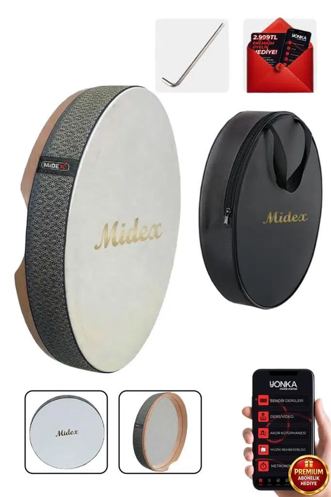 Midex BR-810 Kaliteli Bendir Def Akort Ayarlı EL Tutma Oyuklu Çantalı Midex BR-810 Kaliteli Bendir Def Akort Ayarlı EL Tutma Oyuklu Çantalı
