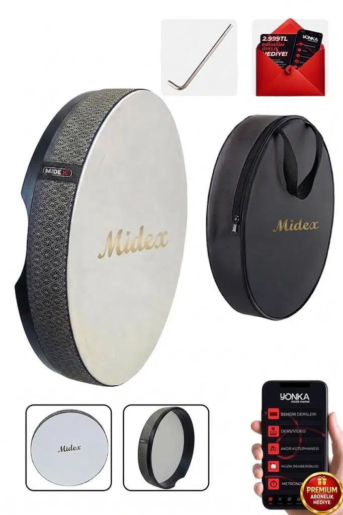 Midex BR-811 Kaliteli Bendir Def Akort Ayarlı EL Tutma Oyuklu Çantalı Midex BR-811 Kaliteli Bendir Def Akort Ayarlı EL Tutma Oyuklu Çantalı