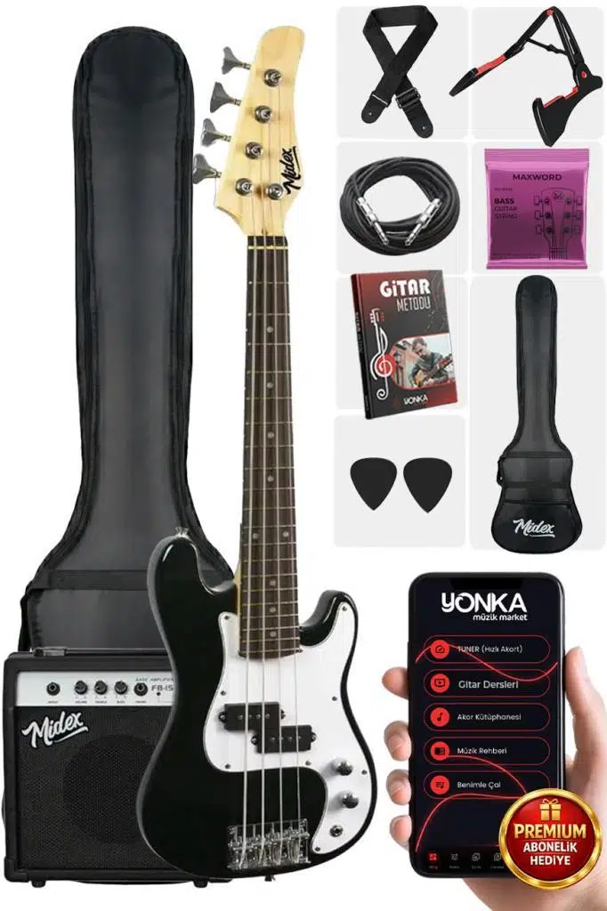 Midex CBG-380BK 38 İNÇ 7/8 Ebat 10-14 Yaş Arası Genç ve Çocuk İçin Amfili Bas Gitar Seti Midex CBG-380BK 38 İNÇ 7/8 Ebat 10-14 Yaş Arası Genç ve Çocuk İçin Amfili Bas Gitar Seti