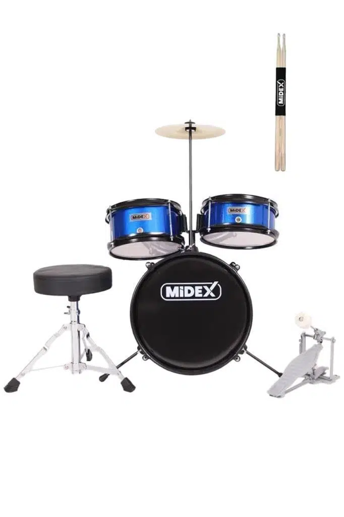 Midex CD300X-BL Akustik Junior Çocuk Baterisi Davulu Seti 5-14 Yaş İçin Full Set Midex CD300X-BL Akustik Junior Çocuk Baterisi Davulu Seti 5-14 Yaş İçin Full Set