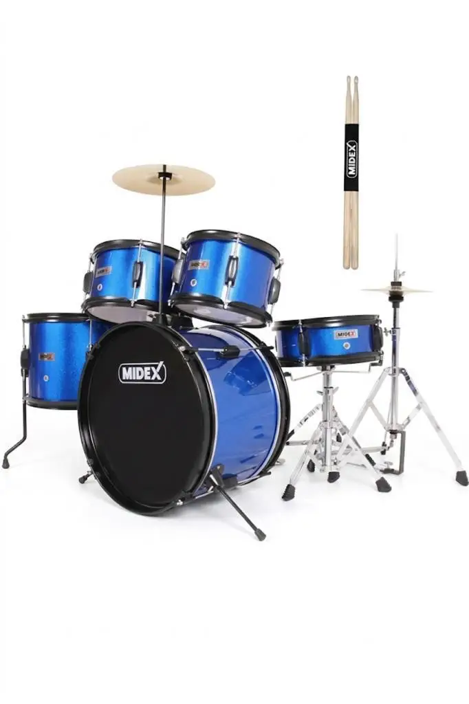 Midex CD500X-BL Akustik Junior Çocuk Baterisi Davul Seti 5-18 Yaş İçin Full Set