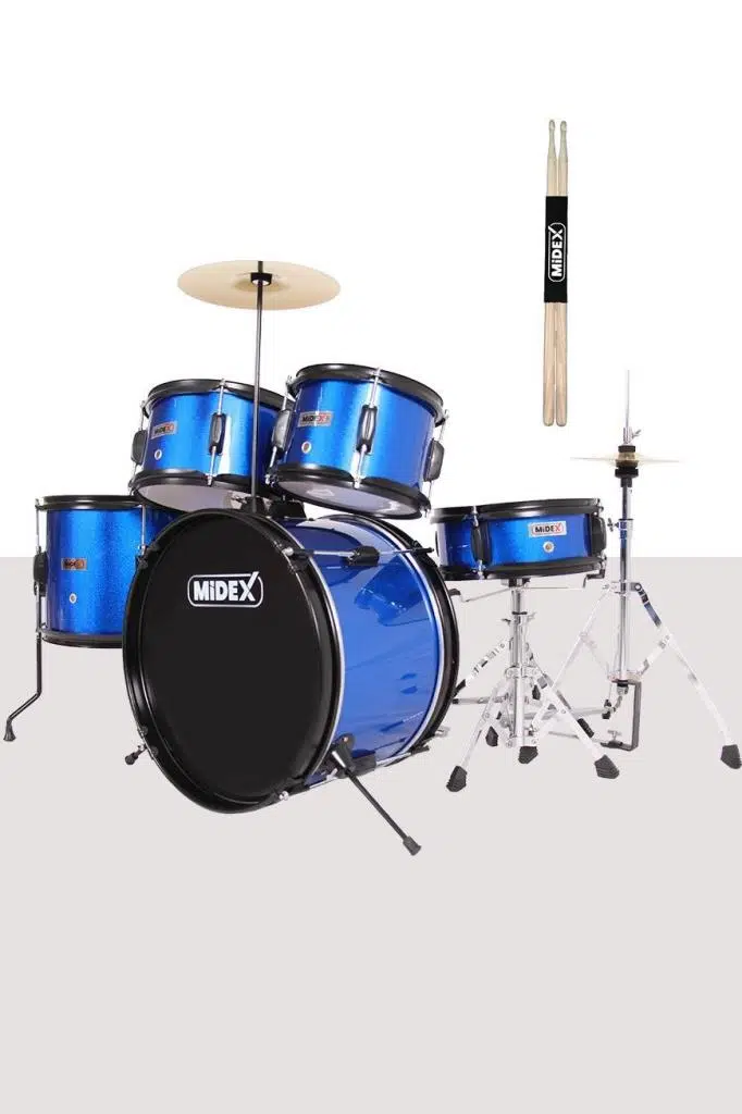 Midex CD500XBL Akustik Junior Çocuk Baterisi Davul Seti 5-18 Yaş İçin Full Set