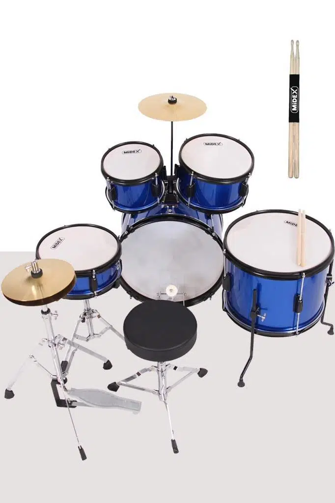 Midex CD500XBL Akustik Junior Çocuk Baterisi Davul Seti 5-18 Yaş İçin Full Set