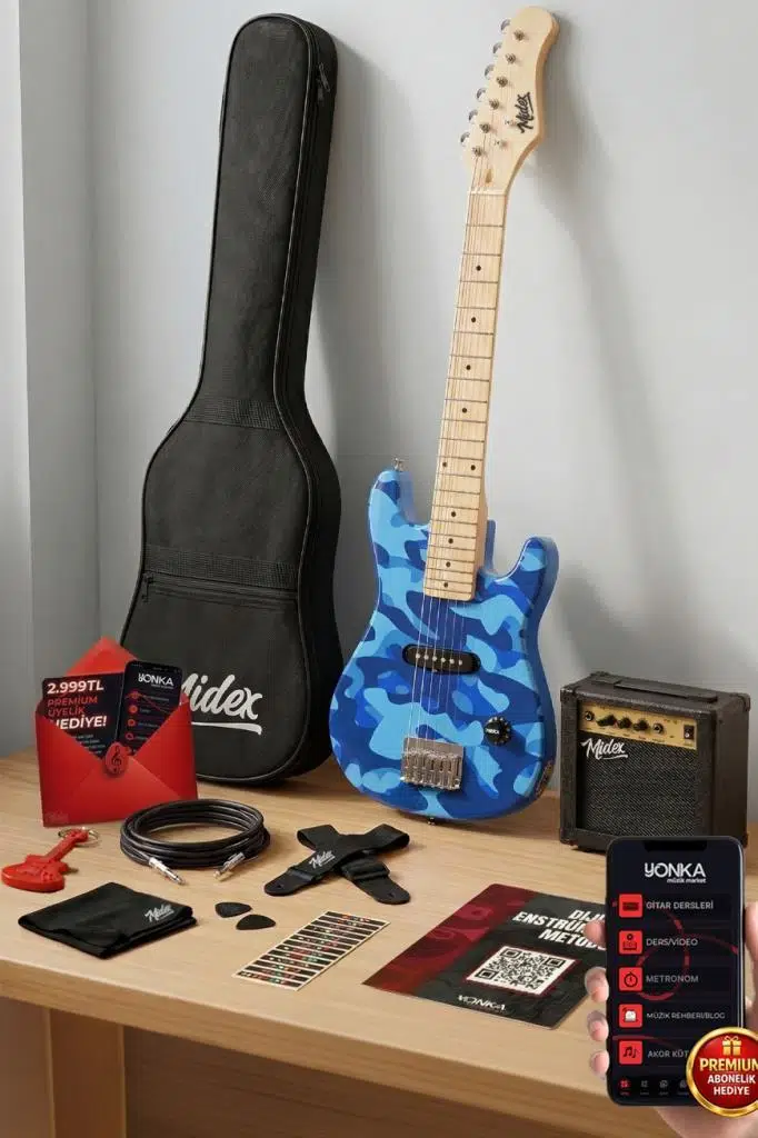 Midex CEG-30BS 4-6 Yaş Çocuklar İçin Amfili Full 1/4 30 İnç Elektro Gitar Seti Midex CEG-30BS 4-6 Yaş Çocuklar İçin Amfili Full 1/4 30 İnç Elektro Gitar Seti