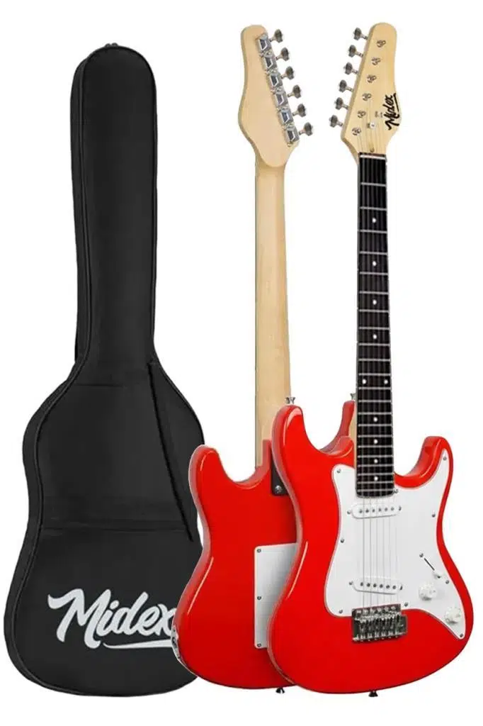 Midex CEG-36RD 8-12 Yaş Çocuklar İçin Amfili Full 3/4 36 İnç Elektro Gitar Seti Kırmızı