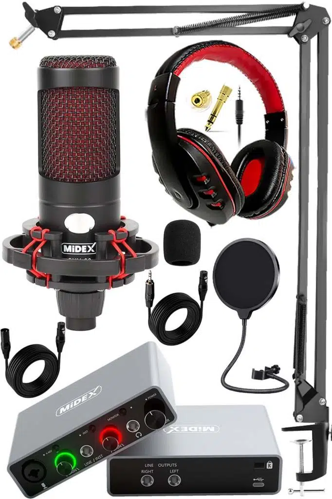 Midex Central-GR Pack-2 Stüdyo Kayıt Ekipmanları GLX-700GR Ses Kartı CXN-30 Stüdyo Mikrofon Midex Central-GR Pack-2 Stüdyo Kayıt Ekipmanları GLX-700GR Ses Kartı CXN-30 Stüdyo Mikrofon