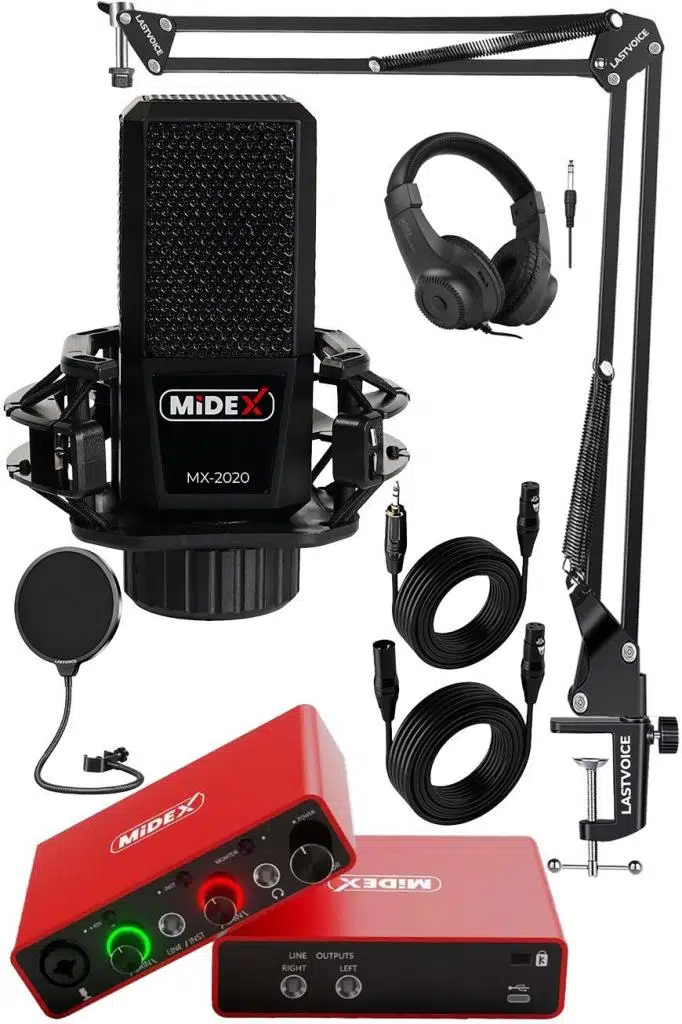 Midex Central-RD Pack-1 Stüdyo Kayıt Ekipmanları GLX-700RD Ses Kartı MX-2020 Stüdyo Mikrofon Midex Central-RD Pack-1 Stüdyo Kayıt Ekipmanları GLX-700RD Ses Kartı MX-2020 Stüdyo Mikrofon