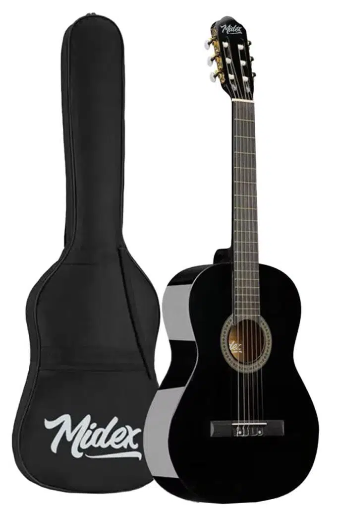Midex CG-270BK Siyah Klasik Gitar 4/4 Yetişkin Boy Sap Ayarlı Full Set