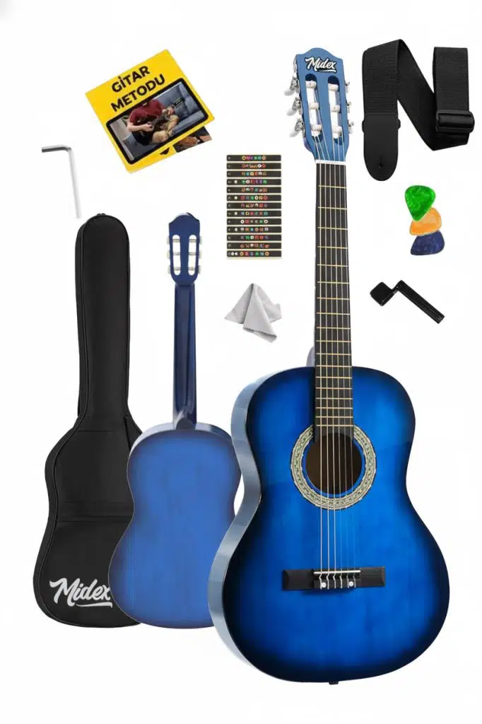 Midex CG-270BL Klasik Gitar 4/4 Yetişkin Boy Sap Ayarlı Full Set
