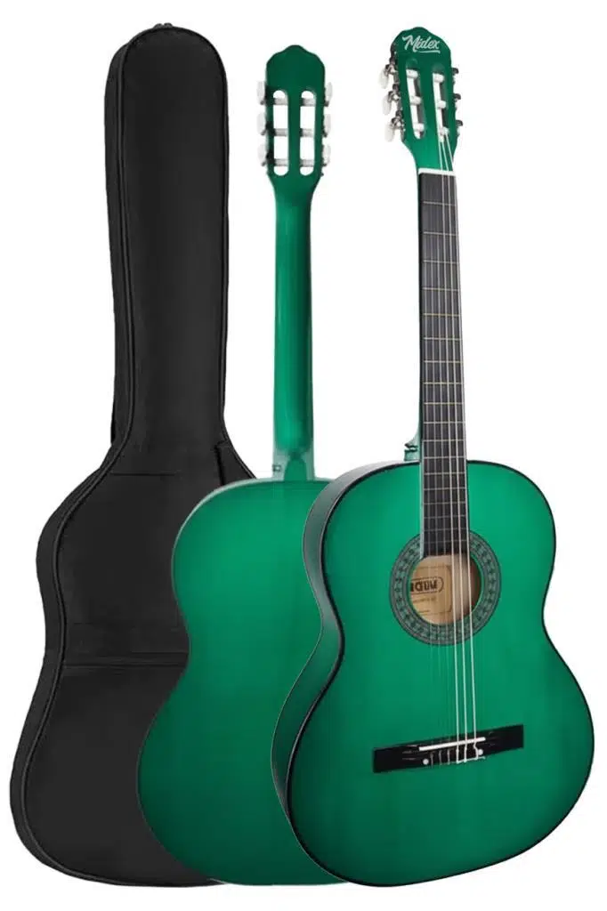 Midex CG-270GR Yeşil Renk Klasik Gitar 4/4 Yetişkin Boy Sap Ayarlı Full Set