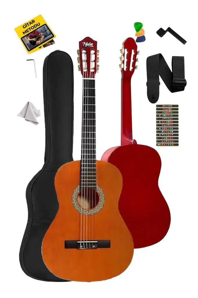 Midex CG-270M Doğal Renk Klasik Gitar 4/4 Yetişkin Boy Sap Ayarlı Full Set Midex CG-270M Doğal Renk Klasik Gitar 4/4 Yetişkin Boy Sap Ayarlı Full Set