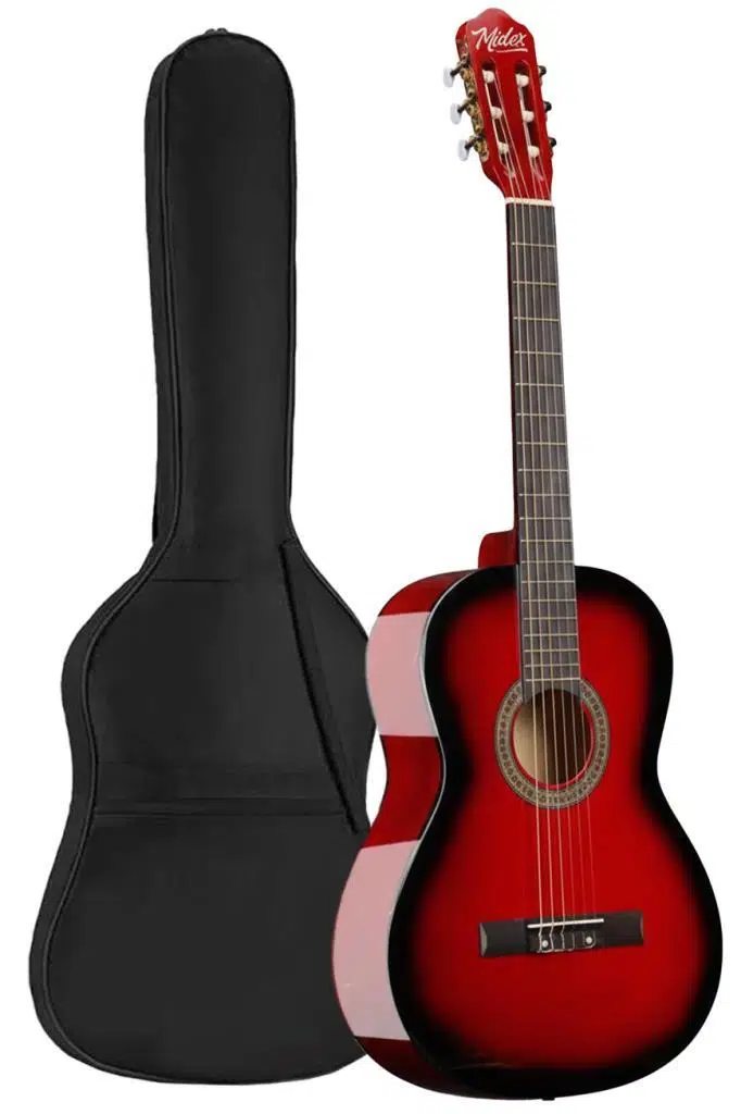 Midex CG-270RD Kırmızı Renk Klasik Gitar 4/4 Yetişkin Boy Sap Ayarlı Full Set Midex CG-270RD Kırmızı Renk Klasik Gitar 4/4 Yetişkin Boy Sap Ayarlı Full Set