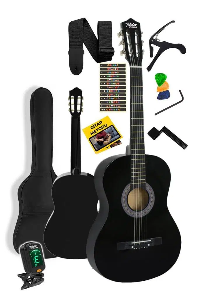 Midex CG-34BK-PAK Kaliteli 34 İnç 1/2 Junior Çocuk Gitarı 4-8 Yaş Arası (Çanta Tuner Askı Pena Metod) Midex CG-34BK-PAK Kaliteli 34 İnç 1/2 Junior Çocuk Gitarı 4-8 Yaş Arası (Çanta Tuner Askı Pena Metod)
