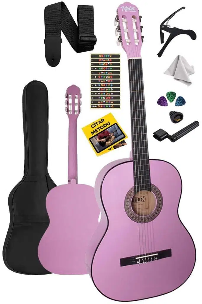 Midex CG-34PU Kaliteli 34 İnç 1/2 Junior Çocuk Gitarı 4-8 Yaş Arası (Çanta Capo Nota Sticker Askı Pena Metod) Midex CG-34PU Kaliteli 34 İnç 1/2 Junior Çocuk Gitarı 4-8 Yaş Arası (Çanta Capo Nota Sticker Askı Pena Metod)