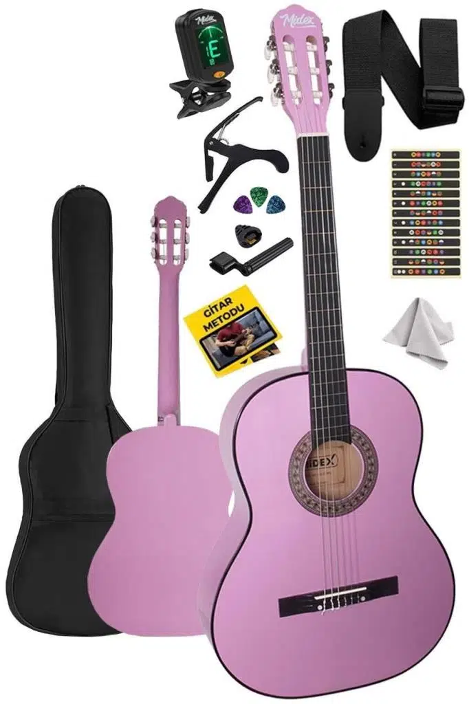 Midex CG-34PU-PAK Kaliteli 34 İnç 1/2 Junior Çocuk Gitarı Seti 4-8 Yaş Arası (Tuner Çanta Capo Askı Nota Sticker Pena Metod) Midex CG-34PU-PAK Kaliteli 34 İnç 1/2 Junior Çocuk Gitarı Seti 4-8 Yaş Arası (Tuner Çanta Capo Askı Nota Sticker Pena Metod)