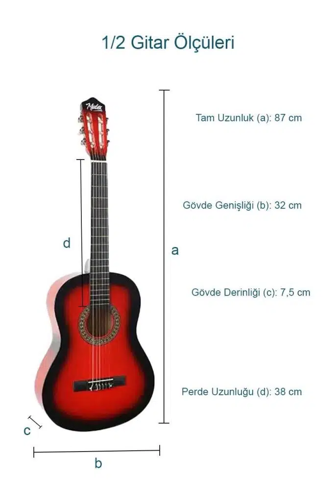 Midex CG-34RD Kaliteli 34 İnç 1/2 Juniur Çocuk Gitarı 4-8 Yaş Arası (Çanta Capo Nota Sticker Askı Pena Metod) Midex CG-34RD Kaliteli 34 İnç 1/2 Juniur Çocuk Gitarı 4-8 Yaş Arası (Çanta Capo Nota Sticker Askı Pena Metod)