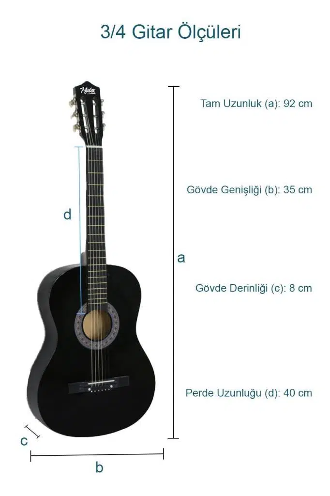 Midex CG-36BK Kaliteli 36 İnç 3/4 Junior Çocuk Gitarı 8-12 Yaş Arası (Çanta Askı Pena Metod) Midex CG-36BK Kaliteli 36 İnç 3/4 Junior Çocuk Gitarı 8-12 Yaş Arası (Çanta Askı Pena Metod)