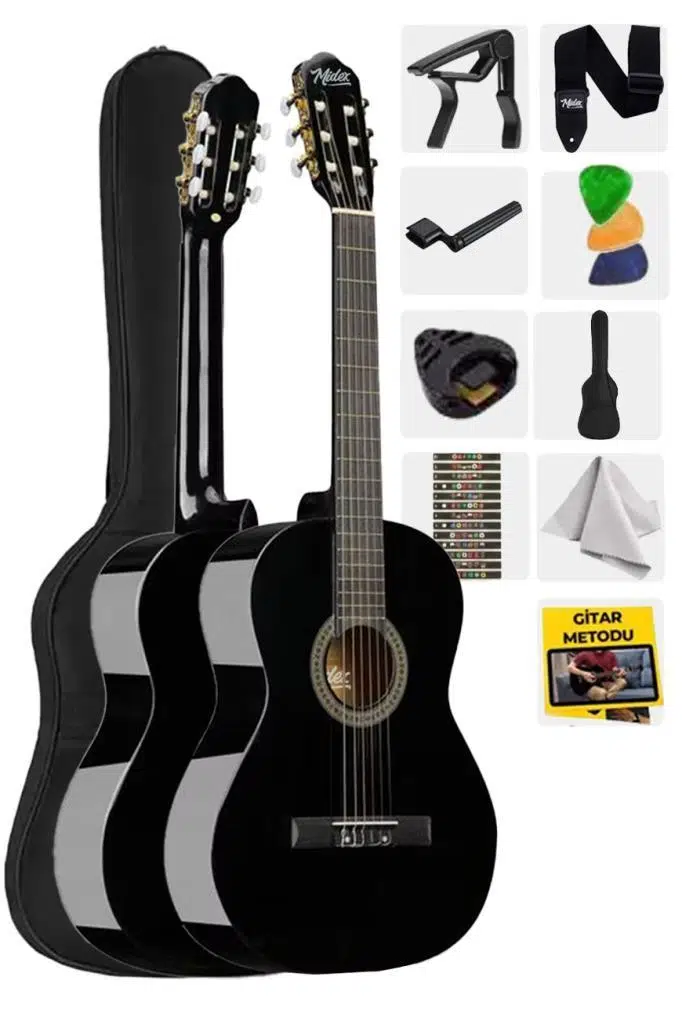Midex CG-36BK Kaliteli 36 İnç 3/4 Junior Çocuk Gitarı 8-12 Yaş Arası (Çanta Askı Pena Metod) Midex CG-36BK Kaliteli 36 İnç 3/4 Junior Çocuk Gitarı 8-12 Yaş Arası (Çanta Askı Pena Metod)