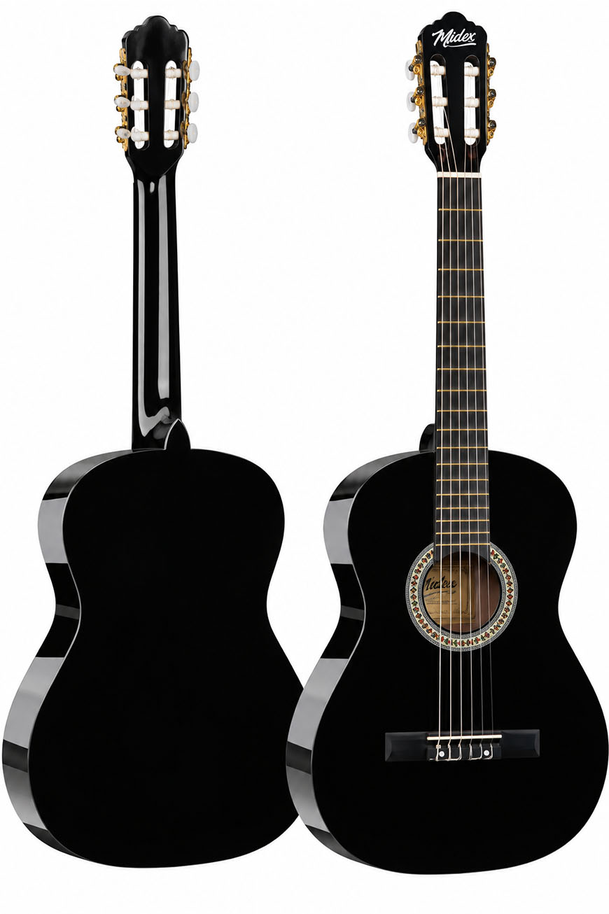 Midex CG-36BK Kaliteli 36 İnç 3/4 Junior Çocuk Gitarı 8-12 Yaş Arası (Çanta Askı Pena Metod)
