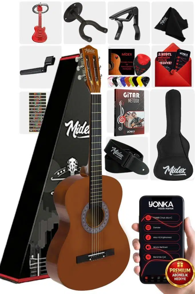 Midex CG-36BRW-PAK Kaliteli 36 İnç 3/4 Juniur Çocuk Gitarı 8-12 Yaş Arası (Çanta Capo Askı Nota Sticker Pena Metod) Midex CG-36BRW-PAK Kaliteli 36 İnç 3/4 Juniur Çocuk Gitarı 8-12 Yaş Arası (Çanta Capo Askı Nota Sticker Pena Metod)