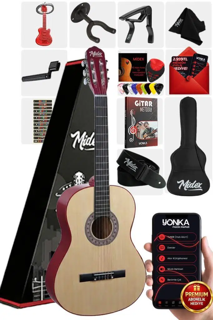 Midex CG-36NT-PAK Kaliteli 36 İnç 3/4 Juniur Çocuk Gitarı 8-12 Yaş Arası (Çanta Capo Askı Nota Sticker Pena Metod) Midex CG-36NT-PAK Kaliteli 36 İnç 3/4 Juniur Çocuk Gitarı 8-12 Yaş Arası (Çanta Capo Askı Nota Sticker Pena Metod)