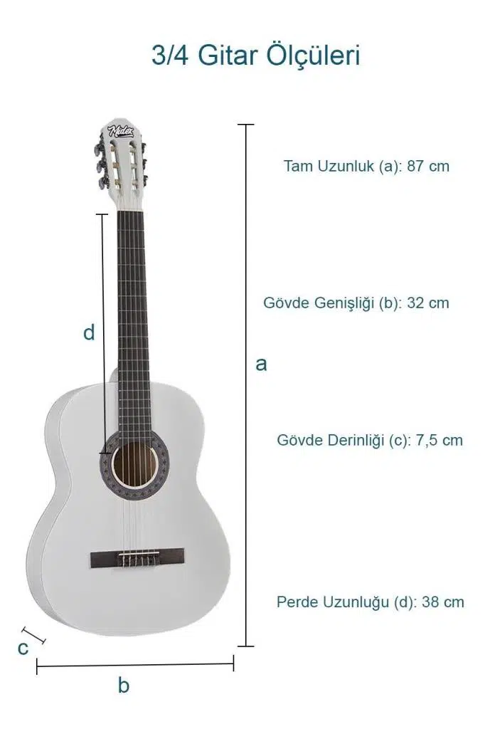 Midex CG-36WH-PAK Kaliteli 36 İnç 3/4 Juniur Çocuk Gitarı 8-12 Yaş Arası (Tuner Çanta Capo Askı Nota Sticker Pena Metod) Midex CG-36WH-PAK Kaliteli 36 İnç 3/4 Juniur Çocuk Gitarı 8-12 Yaş Arası (Tuner Çanta Capo Askı Nota Sticker Pena Metod)