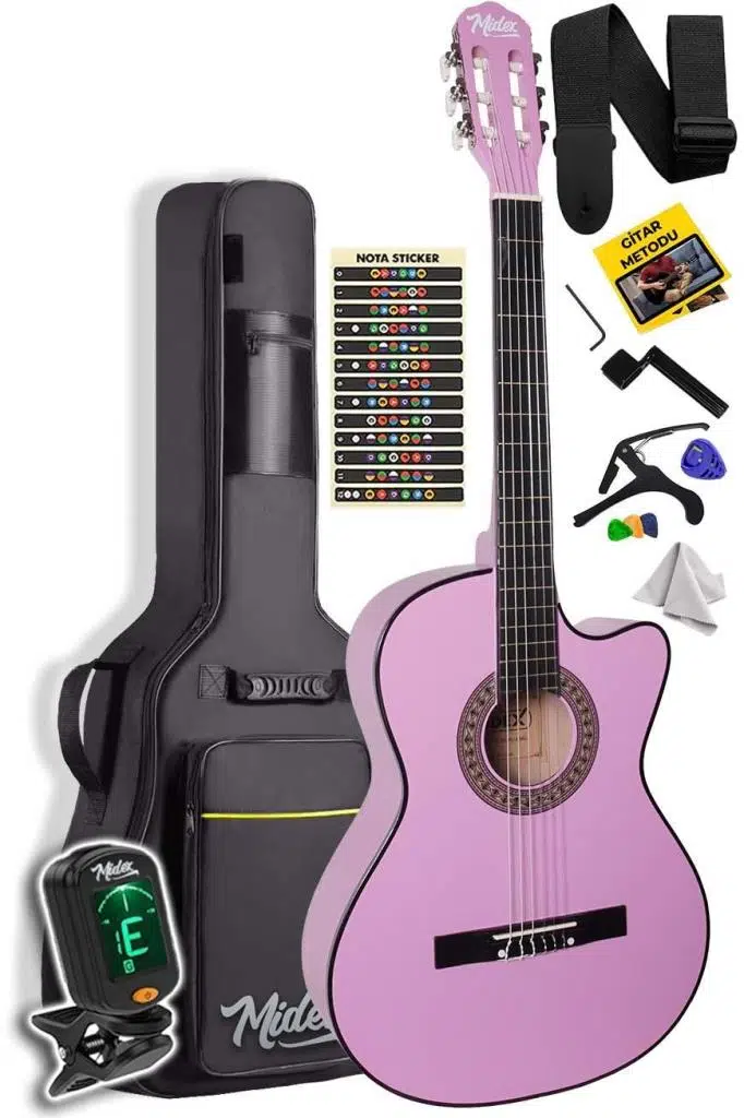 Midex CG-390PU-XBAG Lila Renk Klasik Gitar 4/4 Sap Ayarlı Kesik Kasa (Full Set) Midex CG-390PU-XBAG Lila Renk Klasik Gitar 4/4 Sap Ayarlı Kesik Kasa (Full Set)