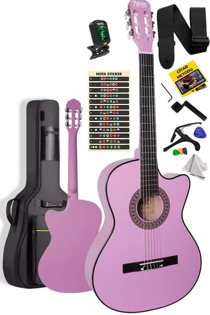 Midex CG-390PU-XBAG Lila Renk Klasik Gitar 4/4 Sap Ayarlı Kesik Kasa (Full Set) Midex CG-390PU-XBAG Lila Renk Klasik Gitar 4/4 Sap Ayarlı Kesik Kasa (Full Set)