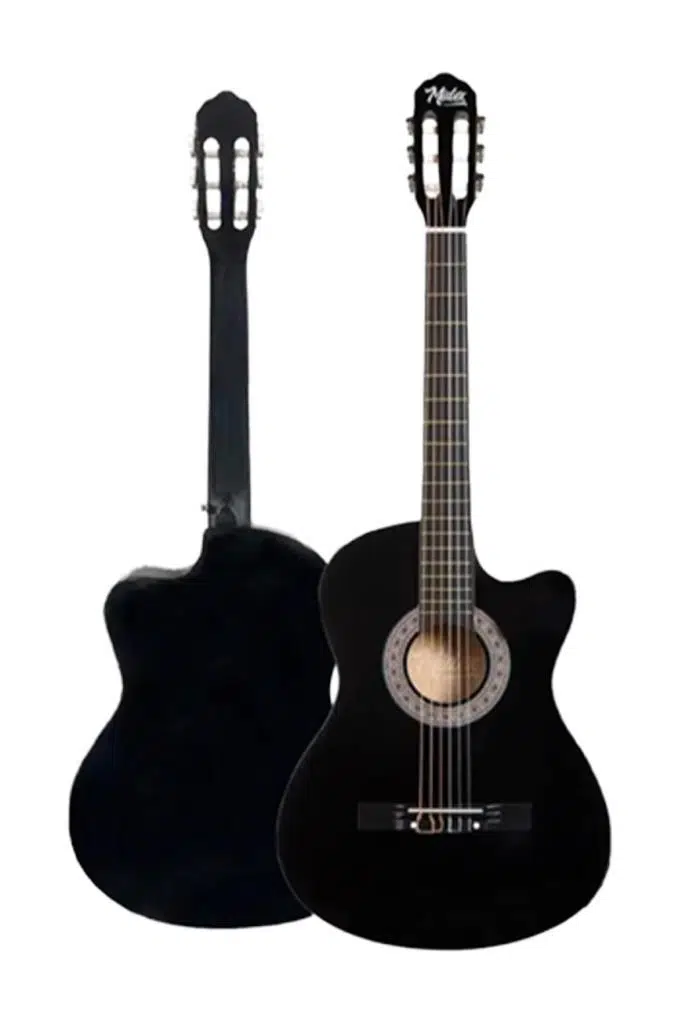 Midex CG-395BK Siyah Klasik Gitar 4/4 Sap Ayarlı Kesik Kasa Full Set (Çanta Askı Metod Pena)