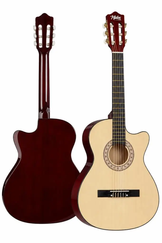 Midex CG-395NT Natural Renk Kesik Klasik Gitar 4/4 Yetişkin Boy Sap Ayarlı Full Set