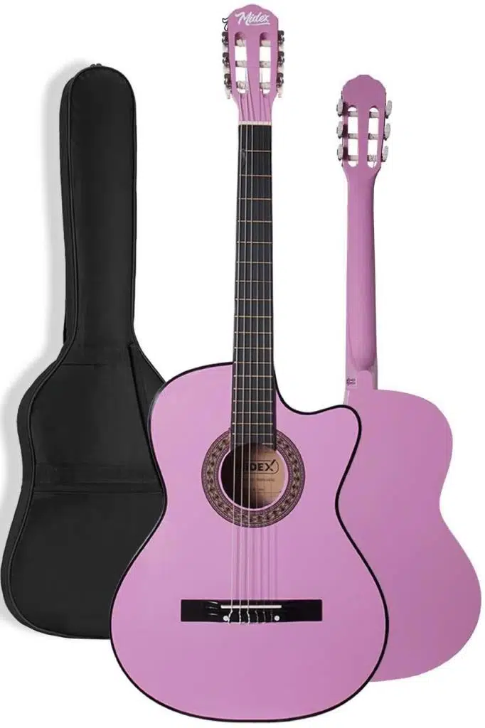 Midex CG-395PU Lila Renk Kesik Klasik Gitar 4/4 Yetişkin Boy Sap Ayarlı Full Set