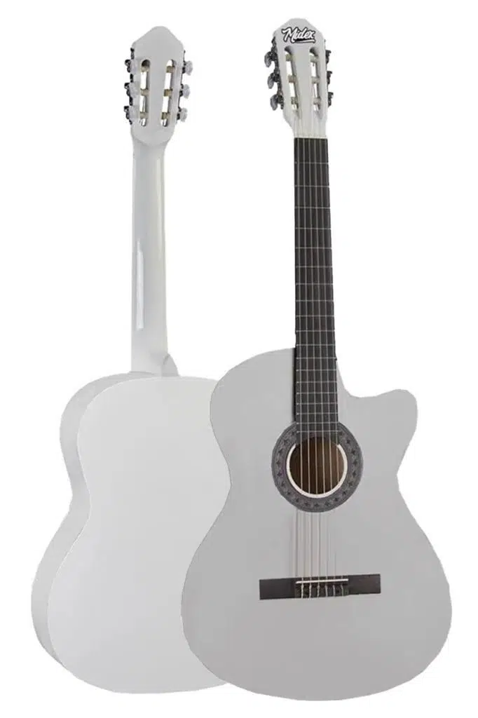 Midex CG-395WH Beyaz Renk Kesik Klasik Gitar 4/4 Yetişkin Boy Sap Ayarlı Full Set
