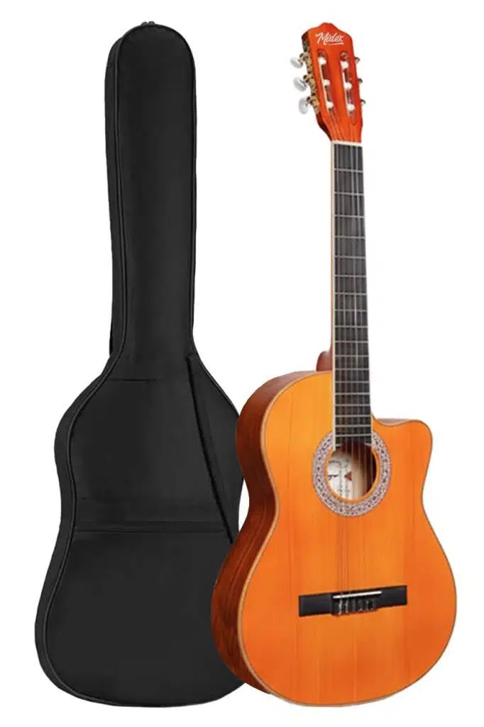 Midex CG-395YL Klasik Gitar 4/4 Kesik Kasa Full Set (Çanta Askı Tuner Metod Pena)