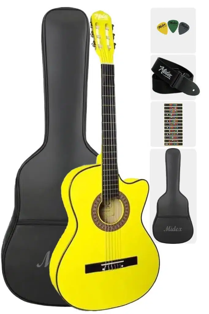 Midex CG-395YLW-OUT Klasik Gitar 4/4 Sap Ayarlı Kesik Kasa Full Set (OUTLET) Midex CG-395YLW-OUT Klasik Gitar 4/4 Sap Ayarlı Kesik Kasa Full Set (OUTLET)