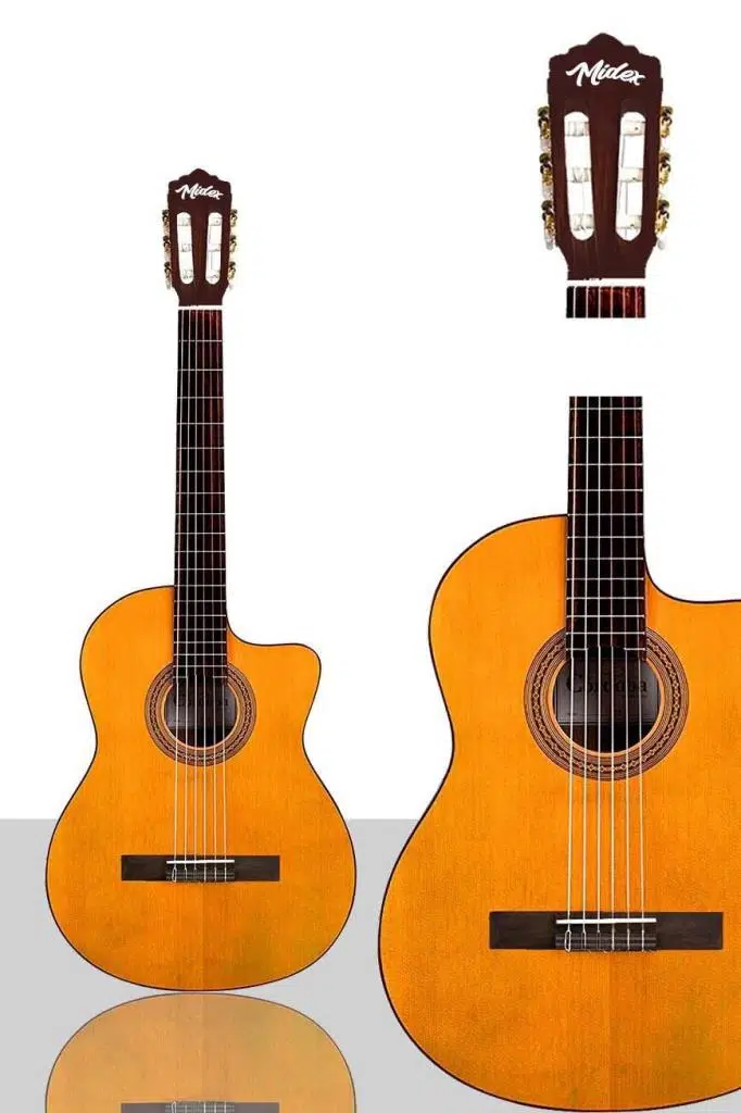 Midex CG-395YLX Klasik Gitar 4/4 Kesik Kasa Full Set (Çanta Askı Tuner Metod Pena)