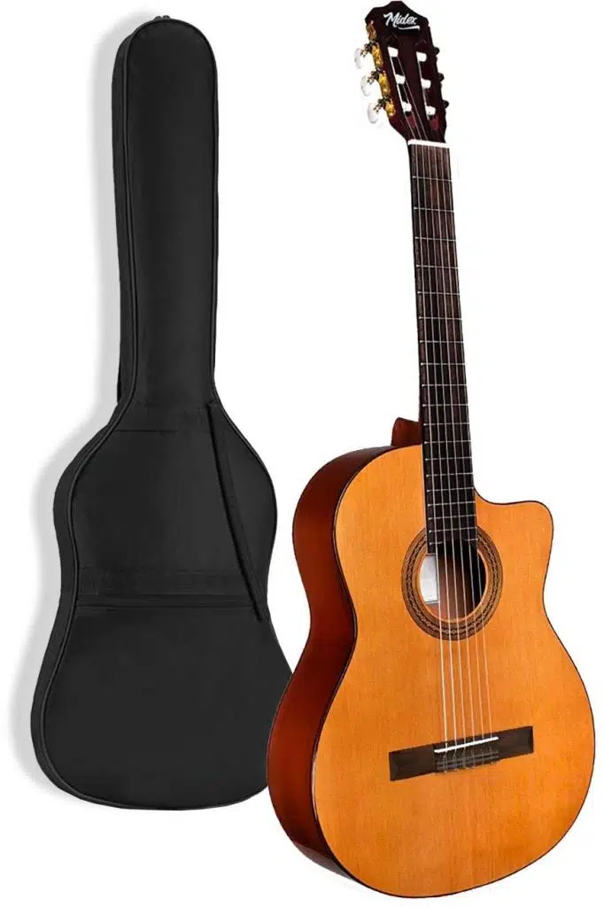 Midex CG-395YLX Klasik Gitar 4/4 Kesik Kasa Full Set (Çanta Askı Tuner Metod Pena)