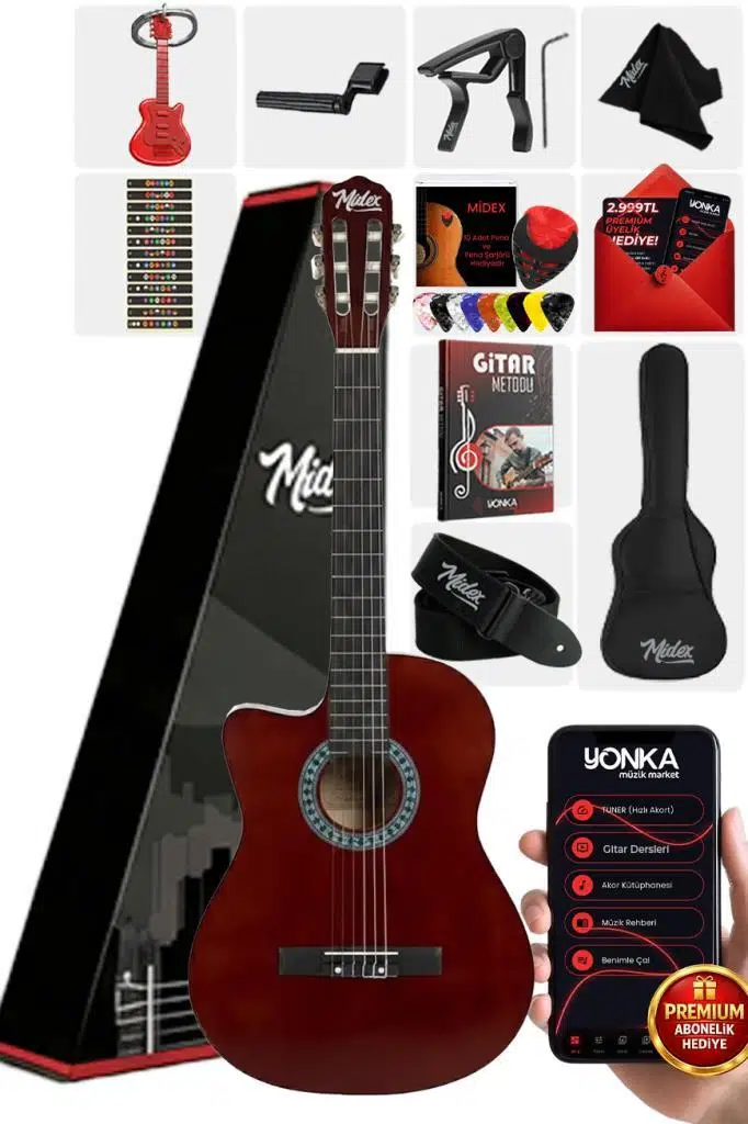 Midex CG-396BRW SOLAK Klasik Gitar Kahve Renk Full Set Sap Ayarlı 4/4 yetişkin Boy Midex CG-396BRW SOLAK Klasik Gitar Kahve Renk Full Set Sap Ayarlı 4/4 yetişkin Boy