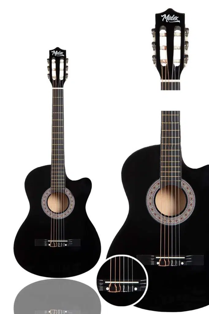 Midex CG-39X-CS Siyah Klasik Gitar 4/4 Kesik Kasa Sap Ayarlı (Gigbag Tuner Askı Capo Pena Metod) Midex CG-39X-CS Siyah Klasik Gitar 4/4 Kesik Kasa Sap Ayarlı (Gigbag Tuner Askı Capo Pena Metod)