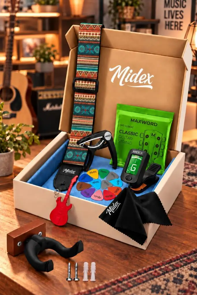 Midex CL-20-PAK Özel Tasarım Klasik Gitar Aksesuar Seti