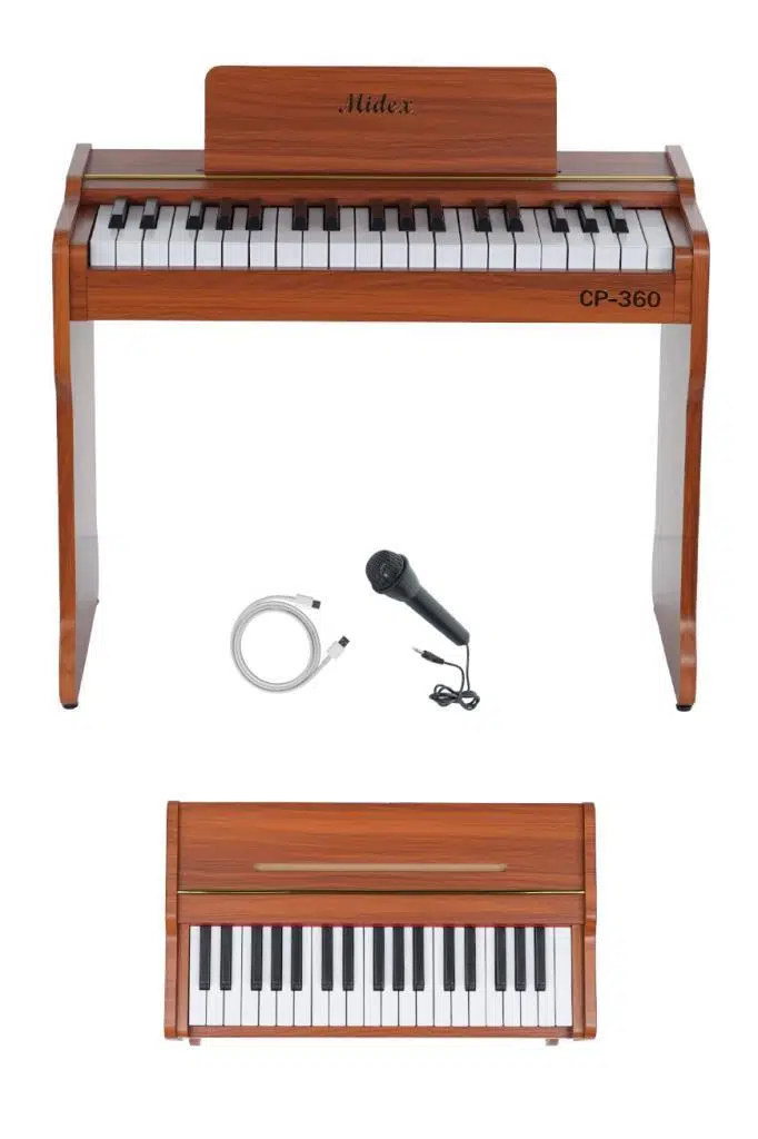 Midex CP-360OR Ahşap Çocuk Piyanosu Pilli 37 Tuşlu Gerçek Piyano Tuşları