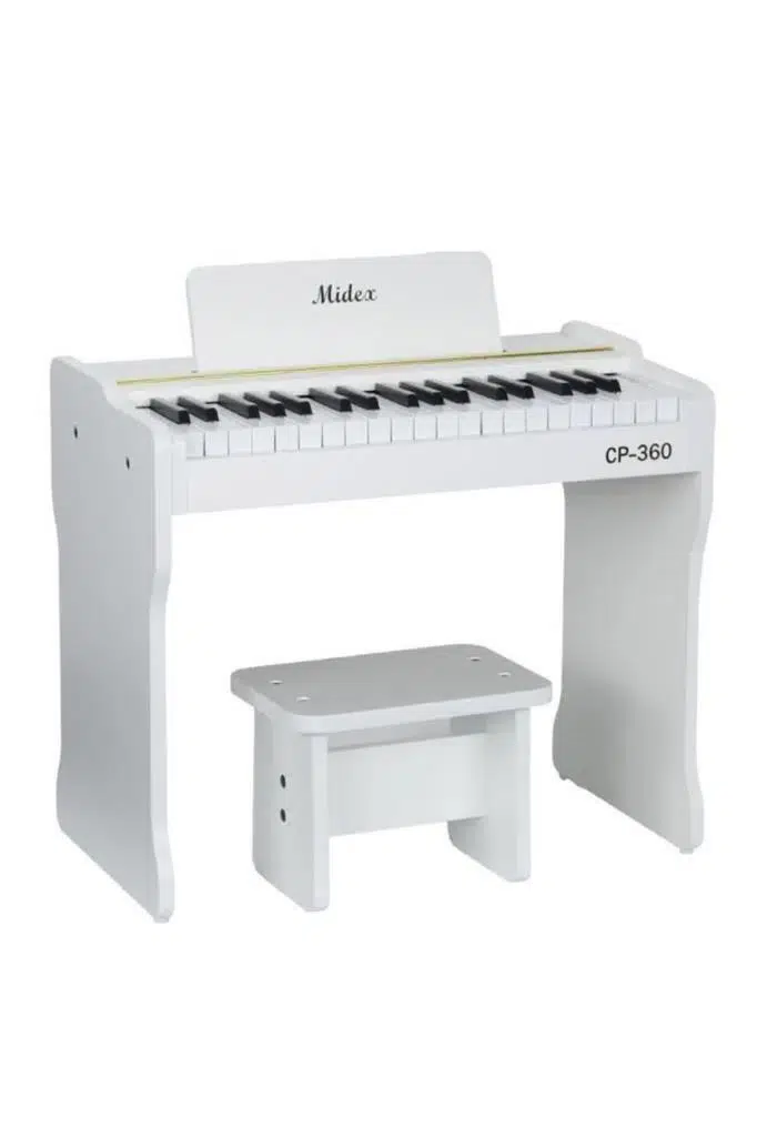 Midex CP-360WH Ahşap Çocuk Piyanosu Pilli 37 Tuşlu Gerçek Piyano Tuşları Midex CP-360WH Ahşap Çocuk Piyanosu Pilli 37 Tuşlu Gerçek Piyano Tuşları