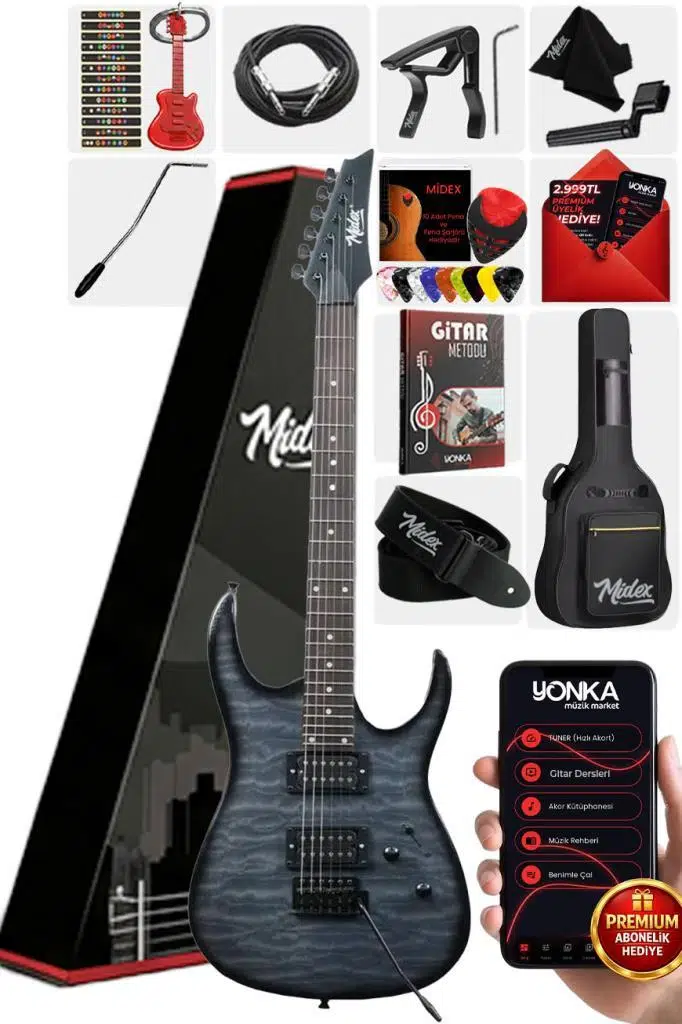 Midex Crade Grey Rosewood Klavye Super Strat Kasa HH Yüksek Kaliteli Elektro Gitar Midex Crade Grey Rosewood Klavye Super Strat Kasa HH Yüksek Kaliteli Elektro Gitar