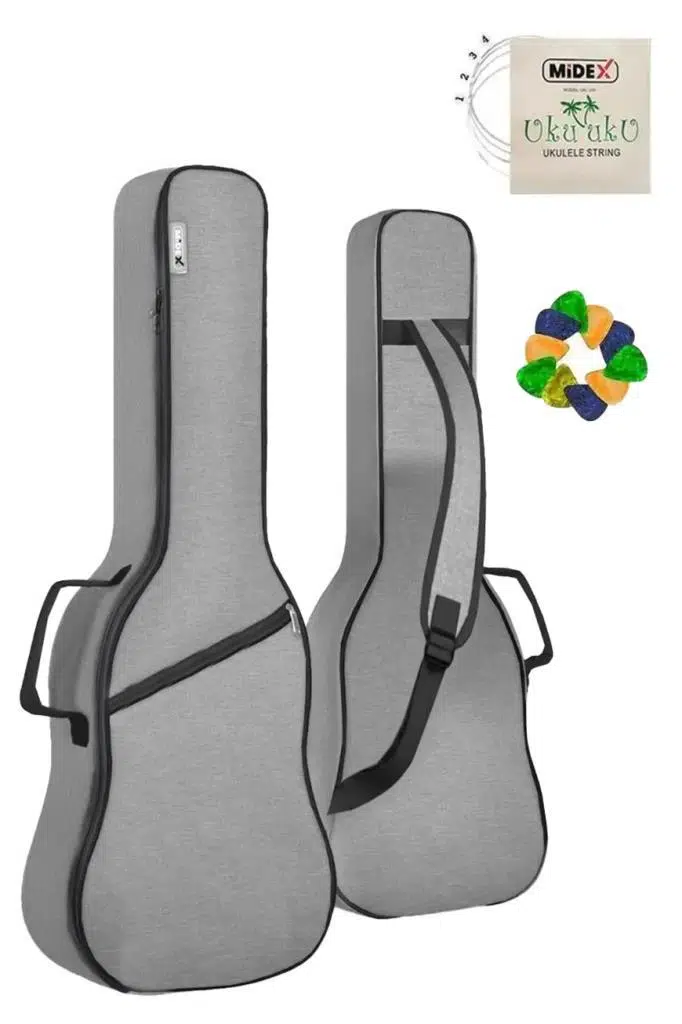Midex CS-24 Concert Ukulele Çantası Gigbag Soft Case Kılıf (10 Pena ve Takım Tel Hediye)