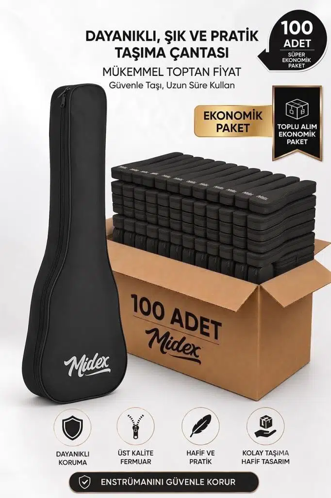 Midex CS-24A-100X Concert Ukulele Çantası 100'lü Paket Kaliteli Siyah Kılıf (100 Adet) Midex CS-24A-100X Concert Ukulele Çantası 100'lü Paket Kaliteli Siyah Kılıf (100 Adet)