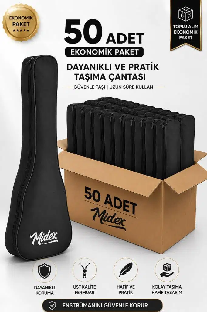 Midex CS-24A-50X Concert Ukulele Çantası 50'li Paket Kaliteli Siyah Kılıf (50 Adet) Midex CS-24A-50X Concert Ukulele Çantası 50'li Paket Kaliteli Siyah Kılıf (50 Adet)