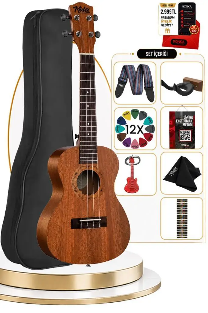 Midex CT-24MT Set Concert Ukulele (Çanta Askı Metod Pena)